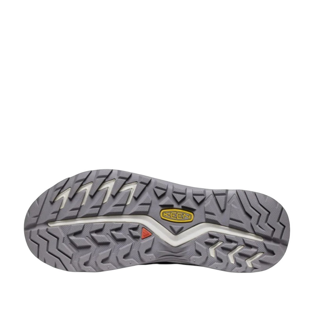 KEEN VersaCore WP waterproof athletic hiker in magnet grey and granite green with a high-traction sole.