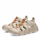 KEEN Women's Hyperport H2 sandals in birch and plaza taupe with bungee lacing and protective toe bumper.