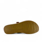 LOSCABOS BRIA black vegan leather sandal with woven bamboo strap, adjustable buckle, and arch support.
