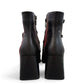 LOUJO AUBREY black leather ankle boot with four buckled straps and a chunky block heel