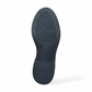 Luna sole pinky black leather loafer with a thick sole featuring white speckled detailing along the welt. Photo of bottom view.