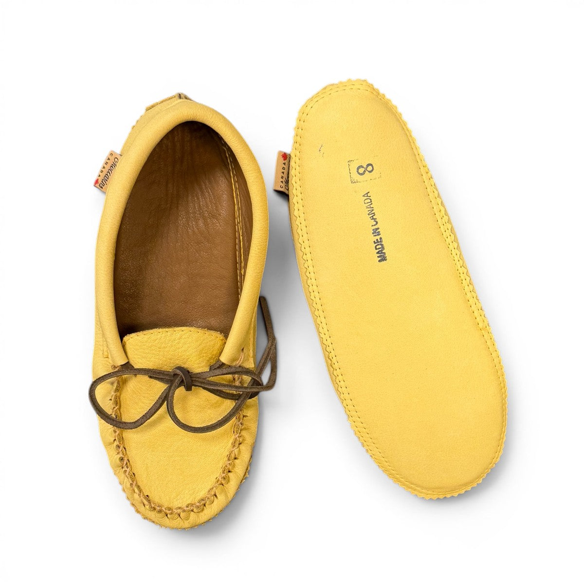ALBERTA LEATHER MOCCASINS  - YELLOW