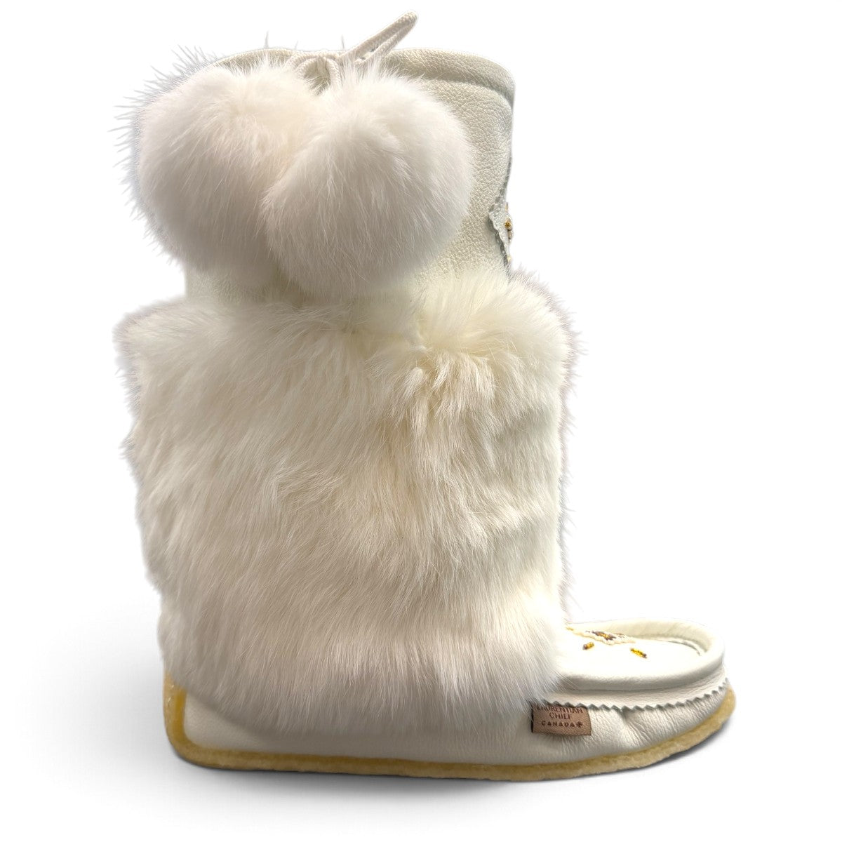 LAURIENTIAN CHIEF 13" LEATHER MUKLUKS 986447 - WHITE