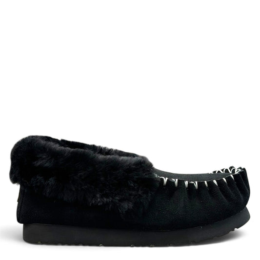 ARIA AFTAB MOCCASIN SLIPPERS - BLACK
