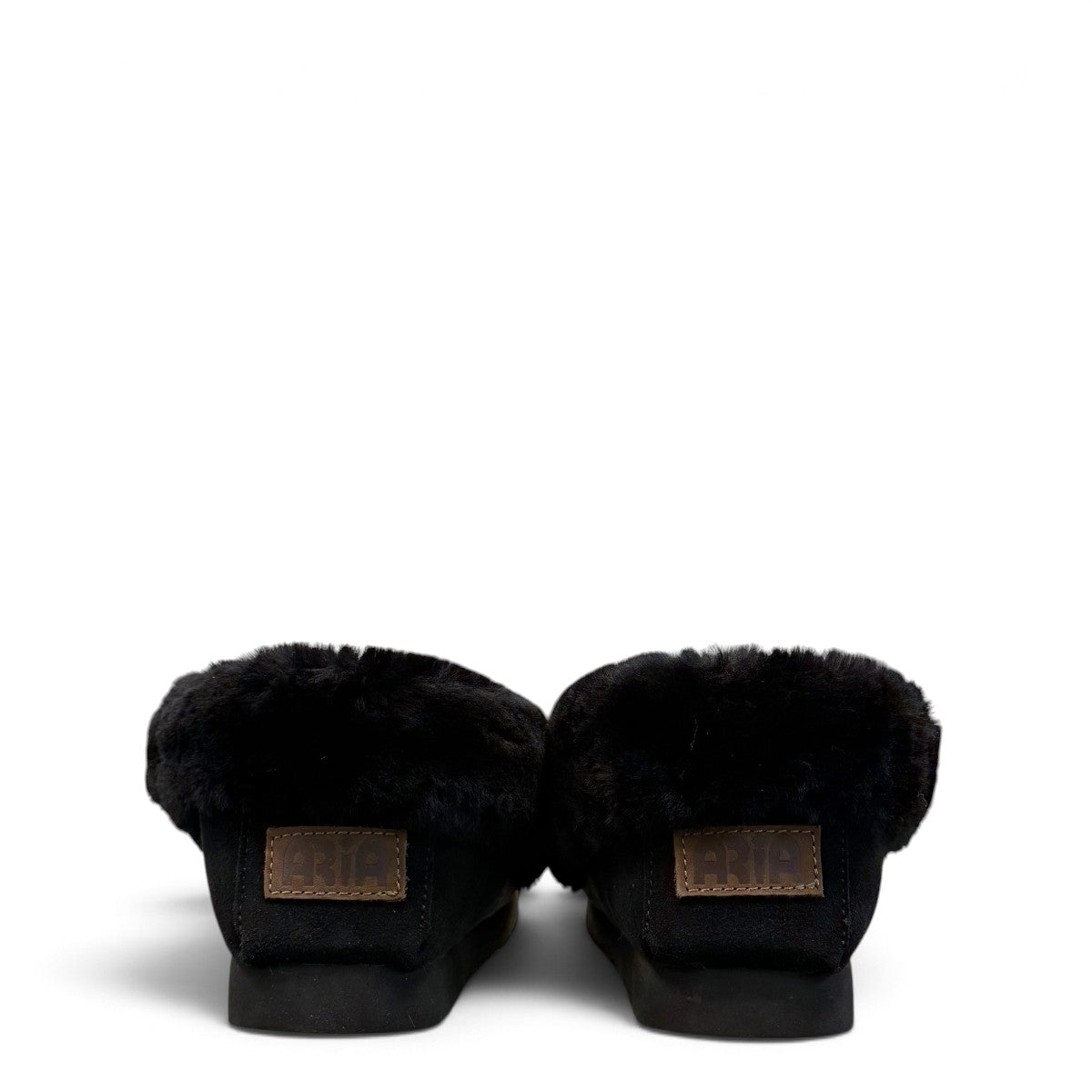 ARIA AFTAB MOCCASIN SLIPPERS - BLACK