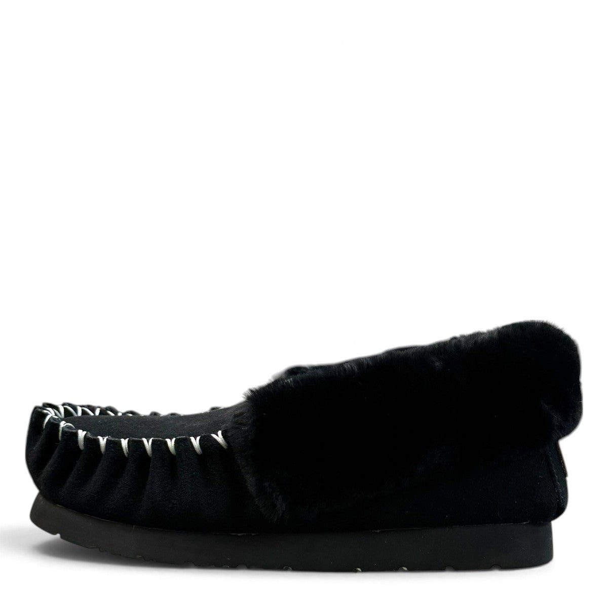 ARIA AFTAB MOCCASIN SLIPPERS - BLACK