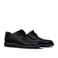 Sina Footwear Mahsa black genuine leather lace-up formal shoe with handmade stitching and durable rubber outsole. Photo of side views.