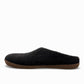 Makalu black wool slippers with cushioned EnergySole insole, handcrafted in Nepal.