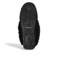 Manitobah Tipi black suede moccasins with rabbit fur trim and fleece lining for indoor comfort.