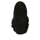 Manitobah Tipi black suede indoor moccasin slipper with rabbit fur trim and soft suede sole