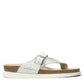 Mephisto Helen Mix silver graal/ sandanyl leather sandal showing the white textured rubber outsole