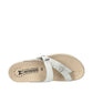 Mephisto Helen Mix silver graal/ sandanyl leather sandal showing the white textured rubber outsole