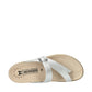 Mephisto Helen silver leather sandal showing the textured rubber outsole with reflex area stimulation