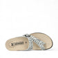Mephisto Helen silver petra leather sandal showing the textured black rubber outsole with branding