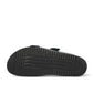 Mephisto Hester black varnish leather sandal showing the textured rubber outsole and cork midsole