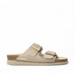 Mephisto Hester platinum bahia leather sandal showing the textured rubber outsole with reflex zone massage