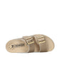 Mephisto Hester platinum bahia leather sandal showing the textured rubber outsole with reflex zone massage
