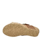 Mephisto Leandre light sand havana/scratch wedge sandal showing the textured rubber outsole and cork wedge heel