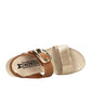 Mephisto Leandre light sand havana/scratch wedge sandal showing the textured rubber outsole and cork wedge heel