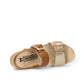 Mephisto Lissia camel leather wedge sandal showing the textured cork sole and tread pattern
