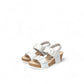 Mephisto Lissia white leather cork wedge sandal showing the textured rubber sole pattern