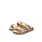 Mephisto Maya platinum leather sandal showing the textured rubber sole with circular grip pattern