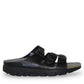 Mephisto Zach Fit black leather sandal showing the textured rubber outsole for grip