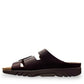 Mephisto Zach Fit dark brown leather sandals showing the textured natural fitness rubber sole