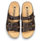 Mephisto Zach Fit dark brown leather sandals showing the textured natural fitness rubber sole