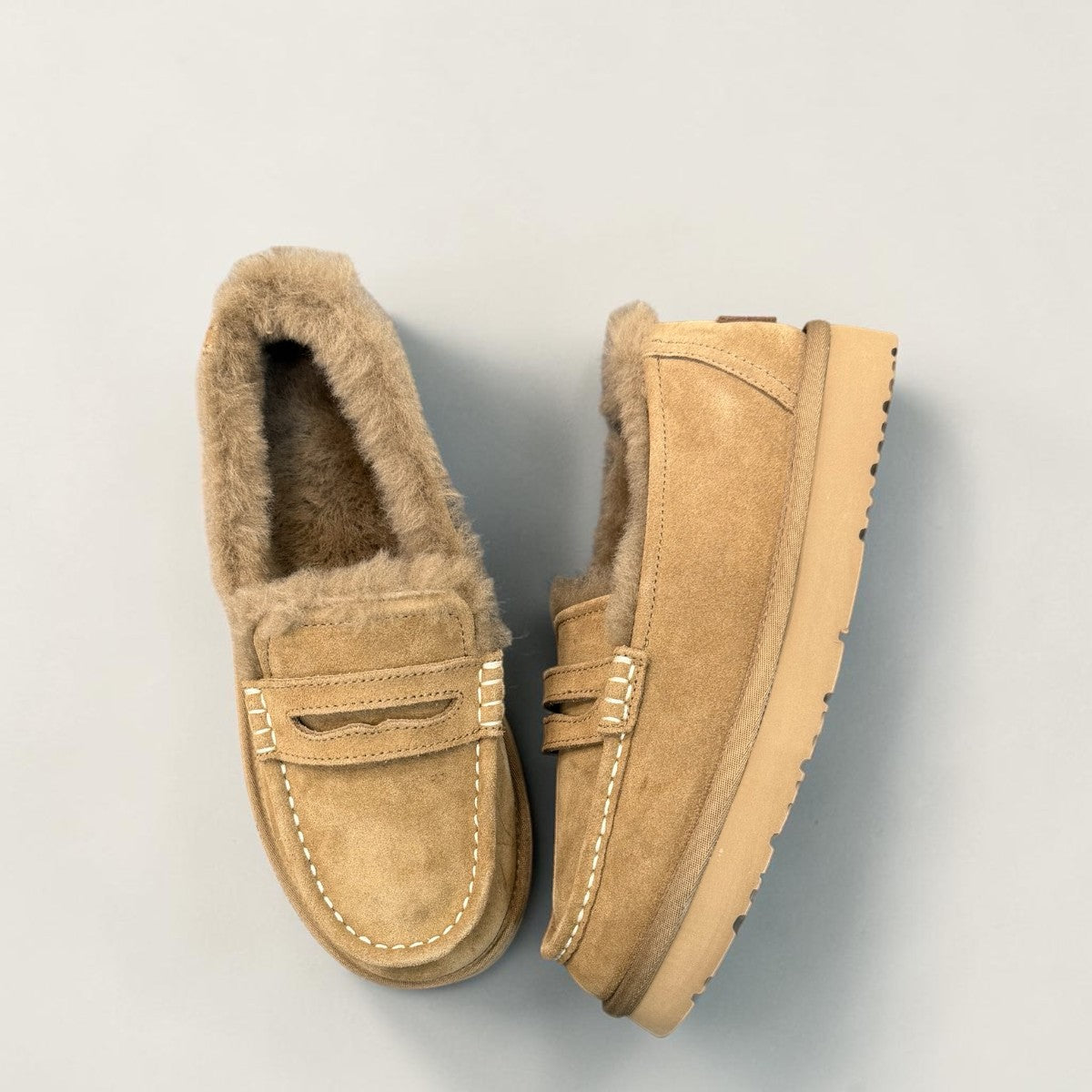 ARIA SHEIDA MOCCASIN SLIPPERS - OLIVE