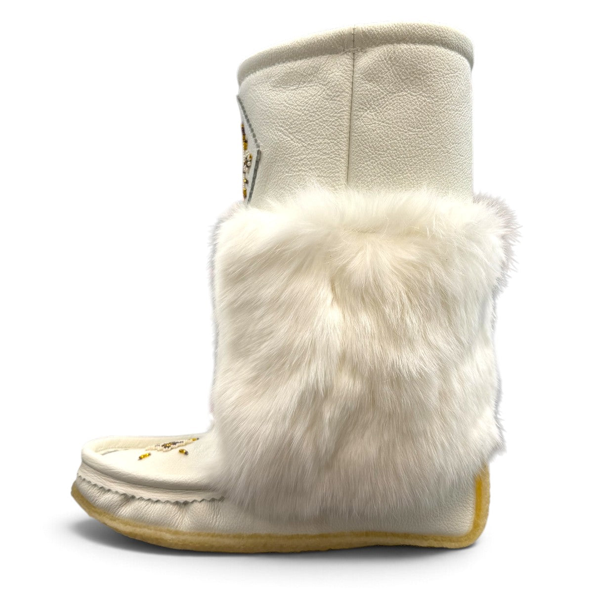 LAURIENTIAN CHIEF 13" LEATHER MUKLUKS 986447 - WHITE