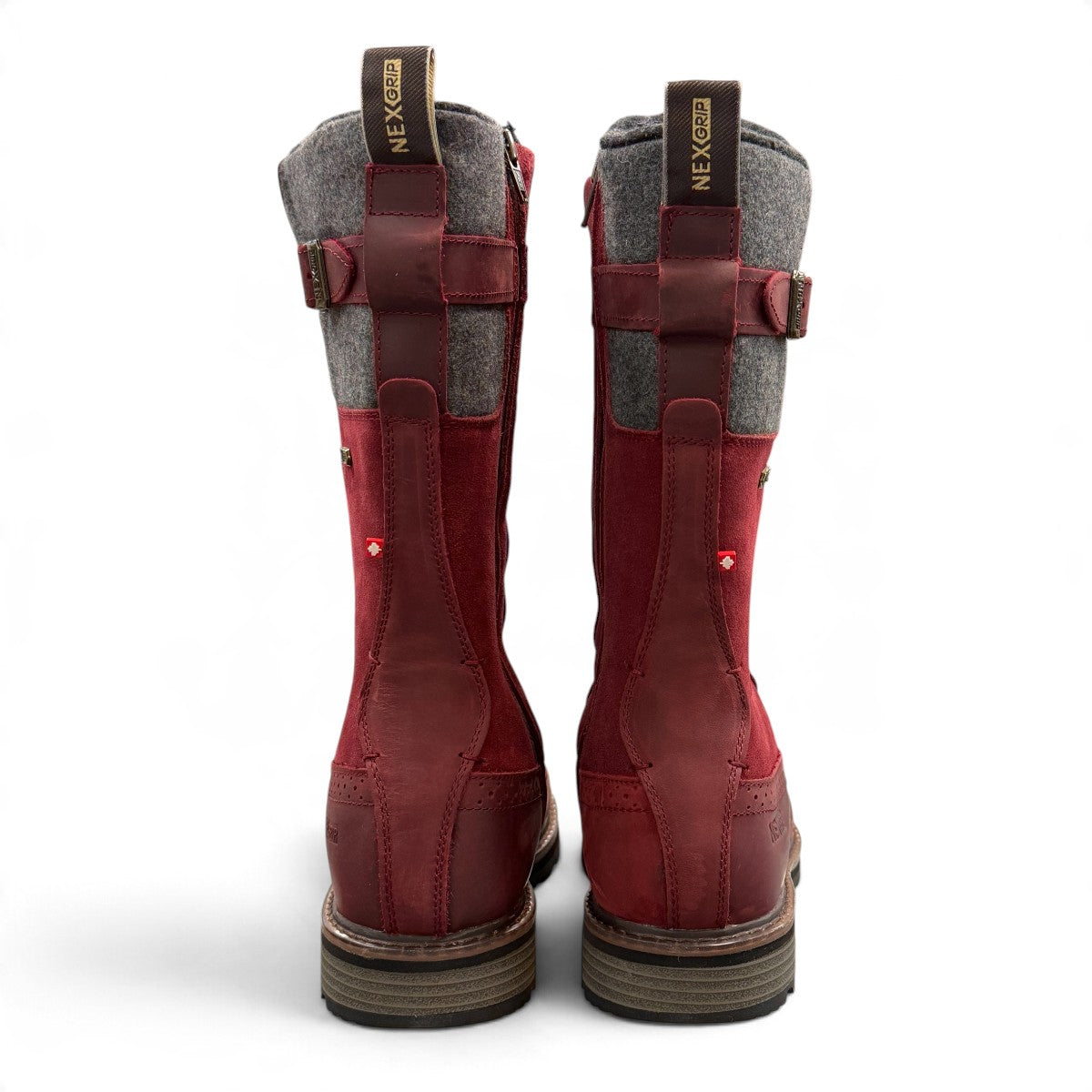 burgundy NEXGRIP Ice Jenna 6.0 waterproof winter boot with retractable cleat and wool-blend collar