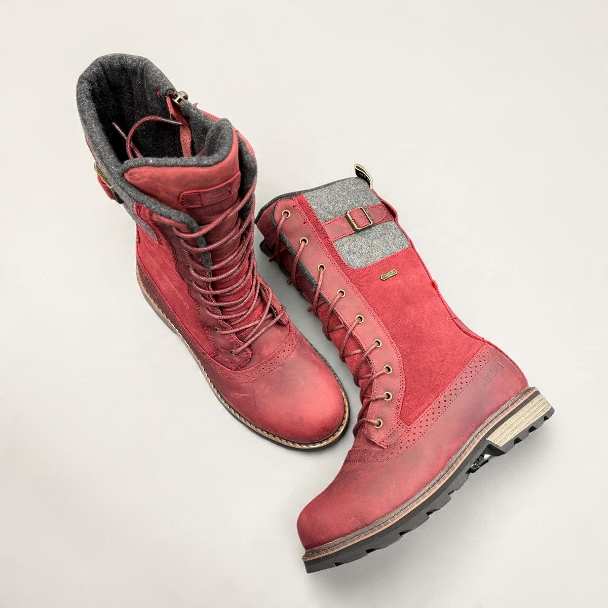 burgundy NEXGRIP Ice Jenna 6.0 waterproof winter boot with retractable cleat and wool-blend collar