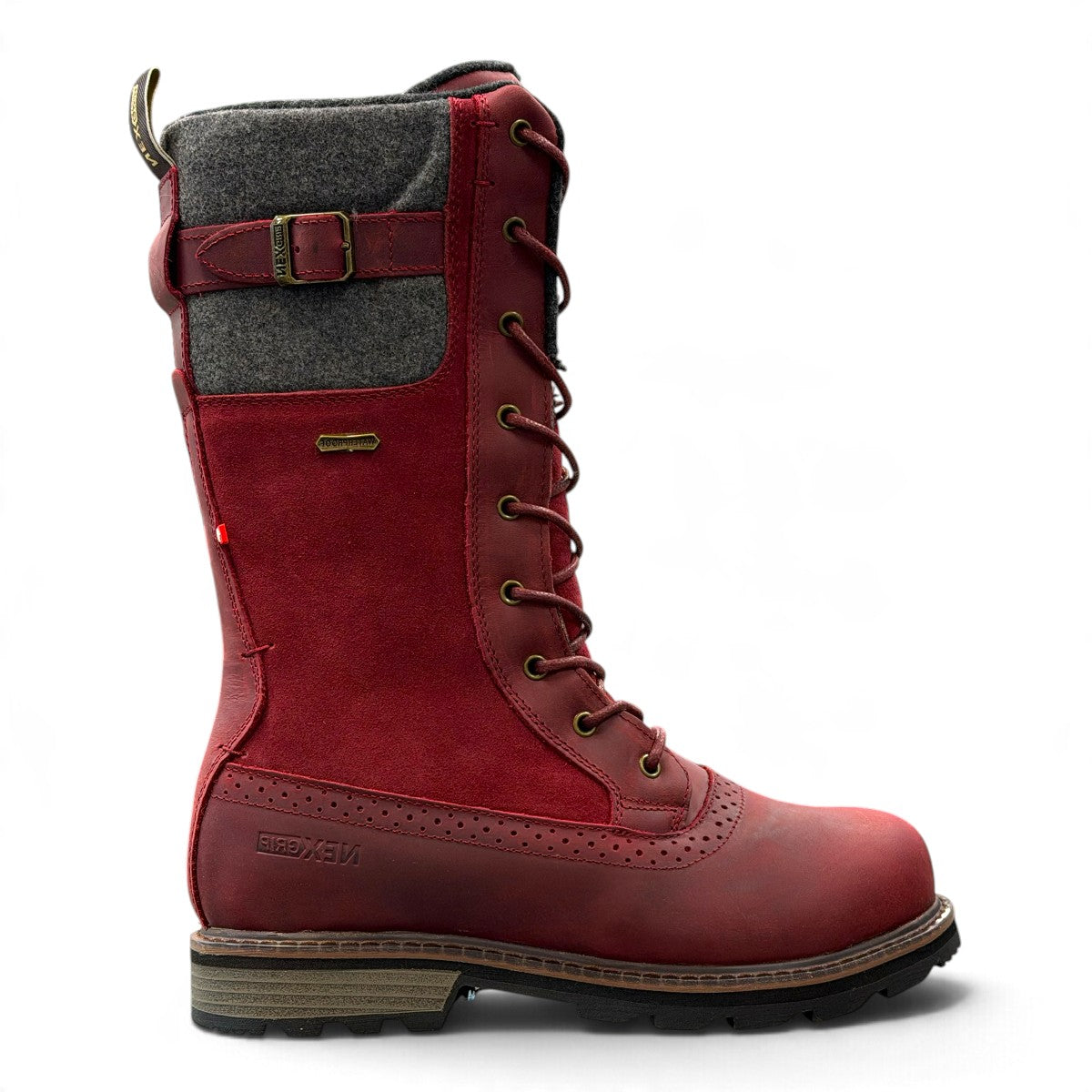 burgundy NEXGRIP Ice Jenna 6.0 waterproof winter boot with retractable cleat and wool-blend collar