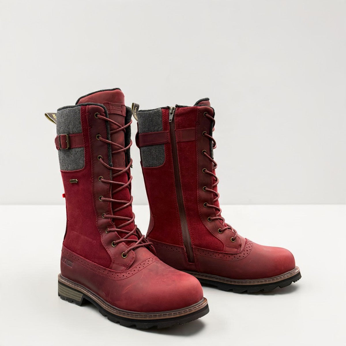burgundy NEXGRIP Ice Jenna 6.0 waterproof winter boot with retractable cleat and wool-blend collar