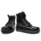 NEXGRIP Ice Marvel 2.0 black glossy leather winter boots with side zipper and faux fur trim.
photo of the front side