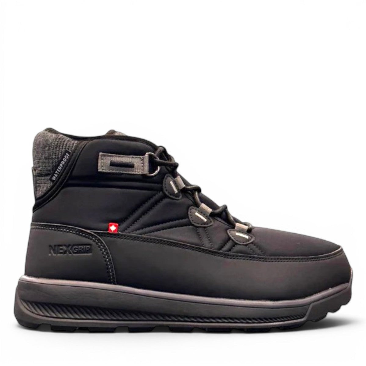 NexGrip Ice Wonder Mid 4.0 black waterproof winter boot with insulated lining and side zipper.
photo of the right side