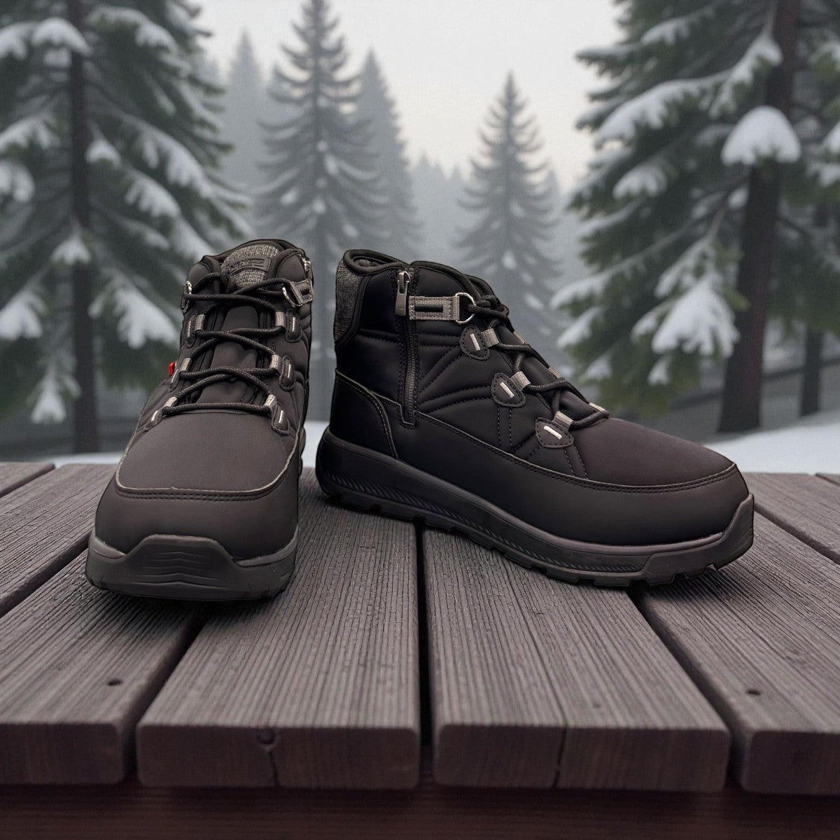 NexGrip Ice Wonder Mid 4.0 black waterproof winter boot with insulated lining and side zipper.
photo of the front side