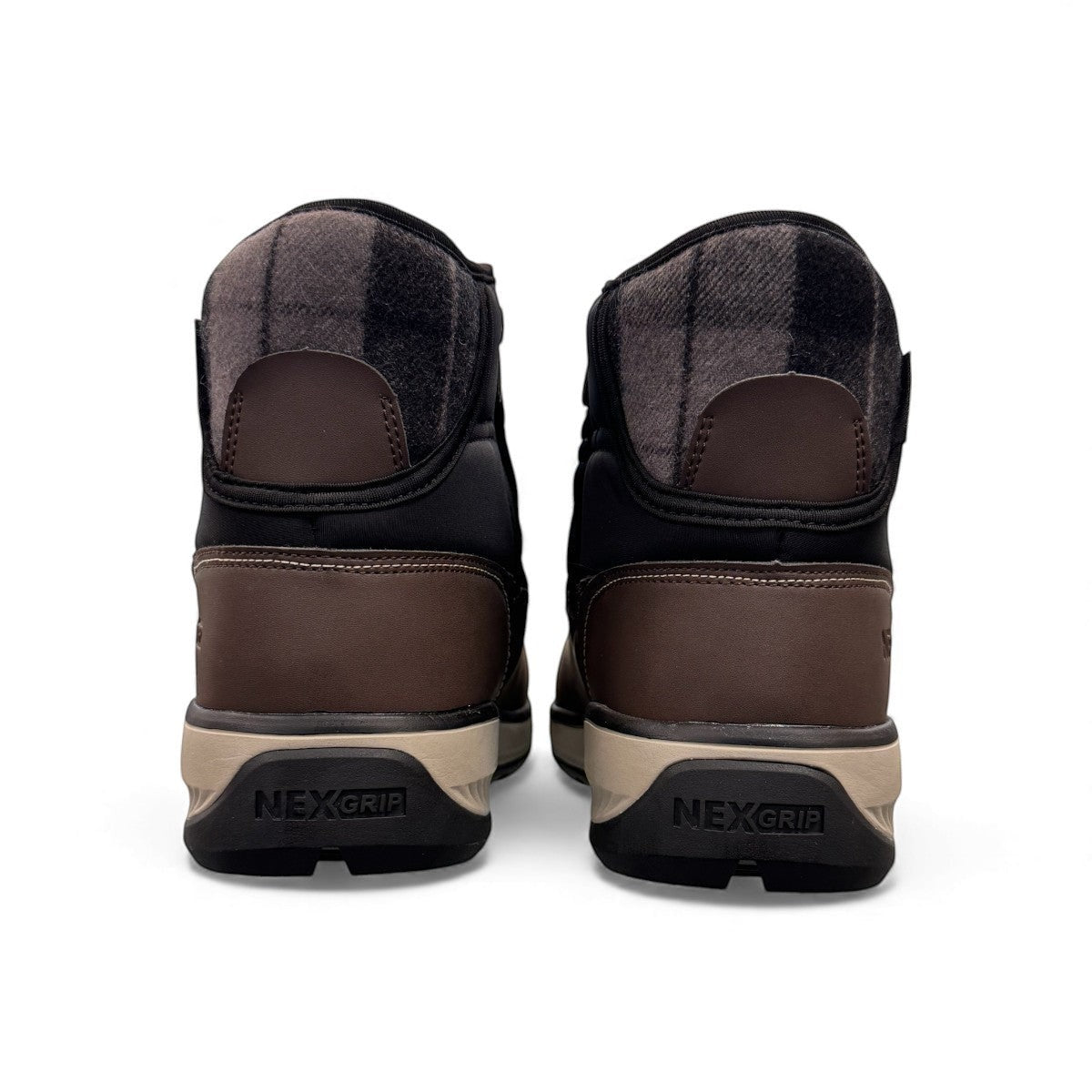 NexGrip Wonder Mid 2E charcoal waterproof winter boot with retractable ice cleats and wool lining.
photo of the back side