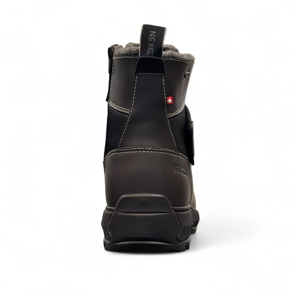 NEXGRIP ICE JACOB 4E black waterproof winter boot with retractable cleat and Thinsulate insulation.
photo of the back side