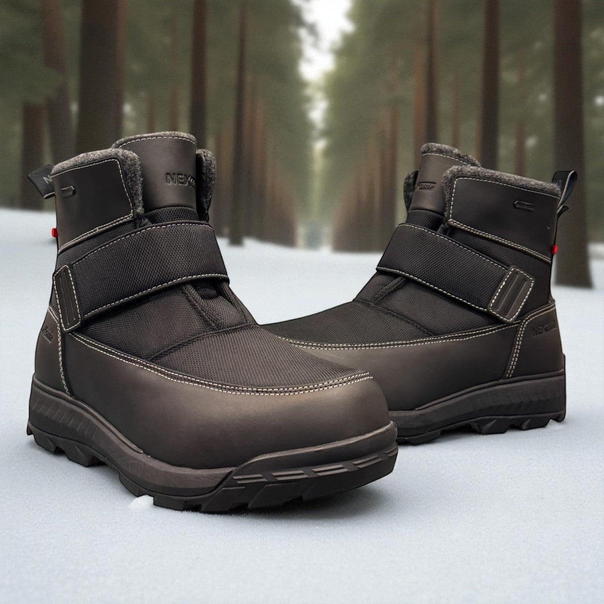 NEXGRIP ICE JACOB 4E black waterproof winter boot with retractable cleat and Thinsulate insulation.
photo of the front side