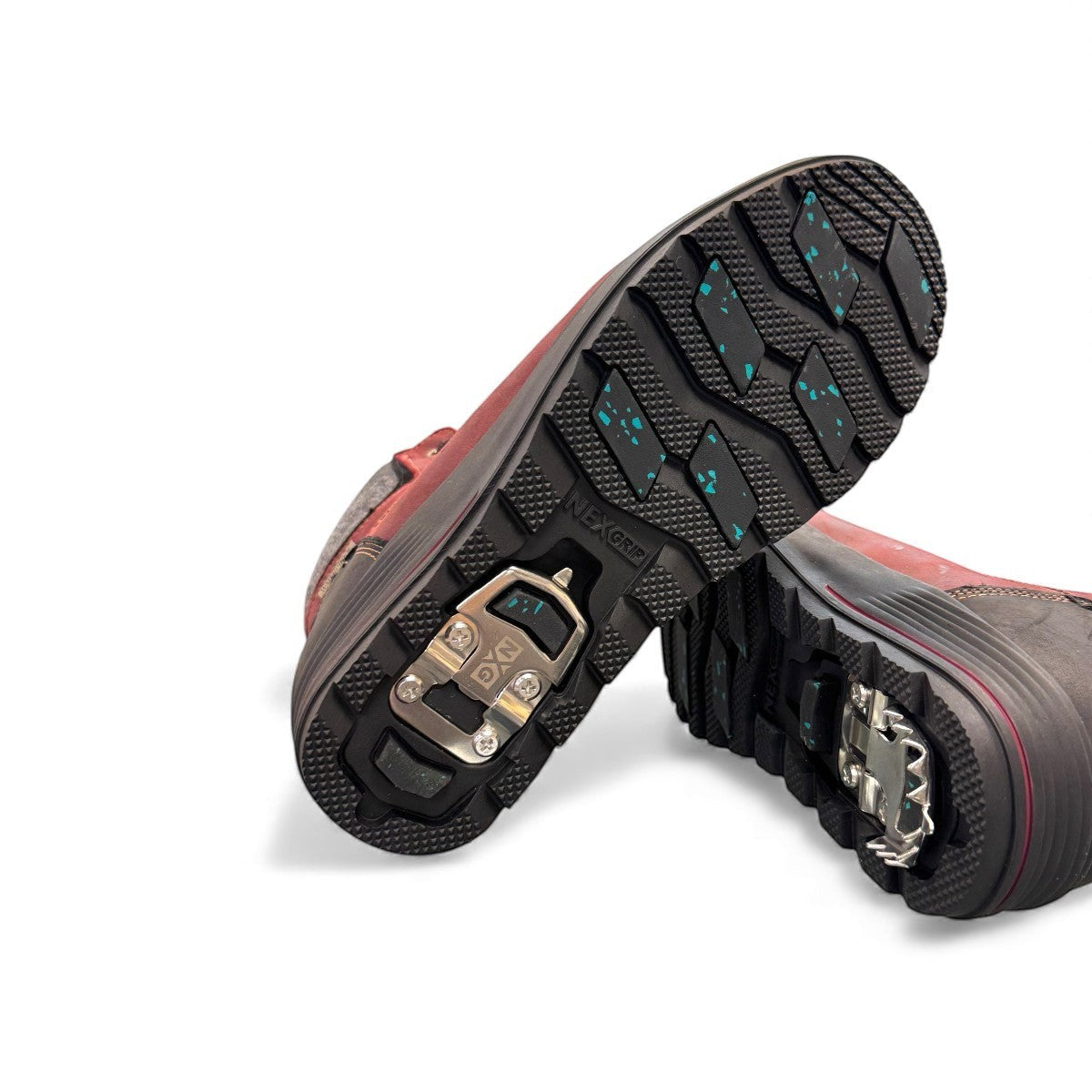 NEXGRIP Ice Jess burgundy leather winter boot with retractable cleat and waterproof zipper.
photo of the bottom side