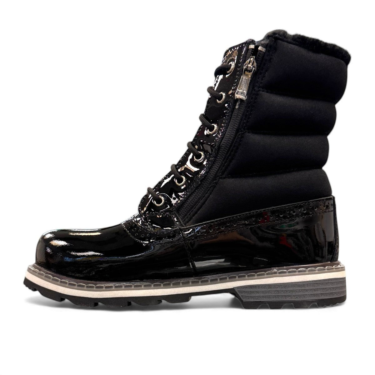 NexGrip Ice Kim 5.0 black glossy waterproof winter boot with side zip and insulated leather upper
photo of the left side