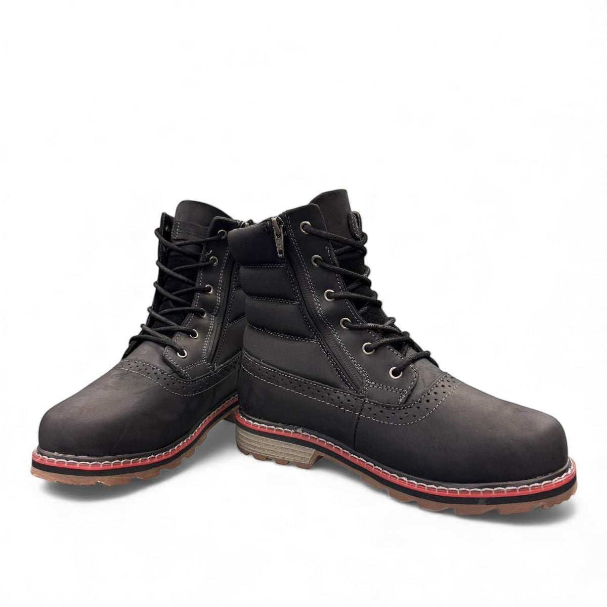 NexGrip Ice Kim 6.0 matte black waterproof winter boot with side zipper and retractable ice cleat.
photo of the front side