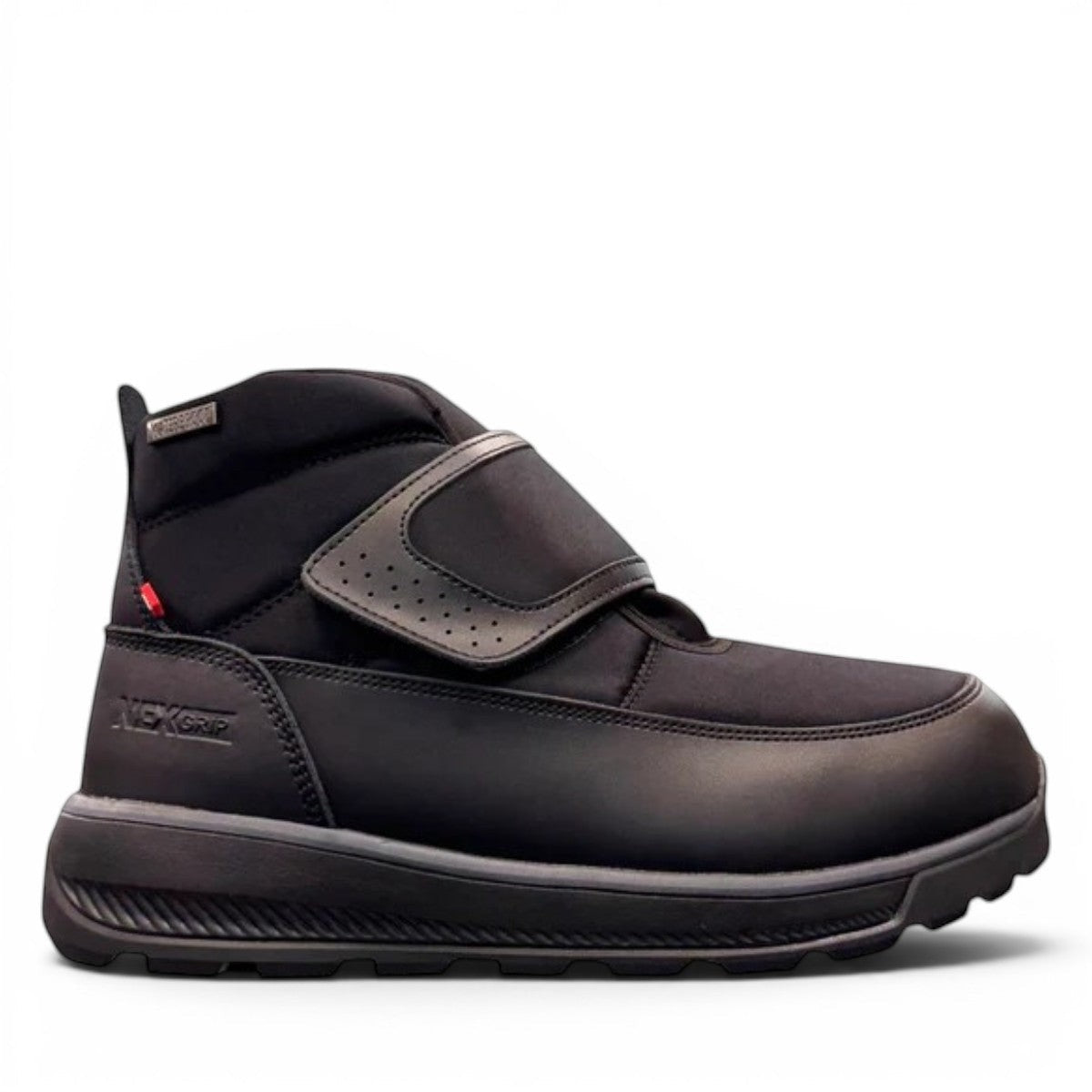 NEXGRIP ICE LITE V 2E black winter boot with leather and soft shell upper and velcro closure.
photo of the right side