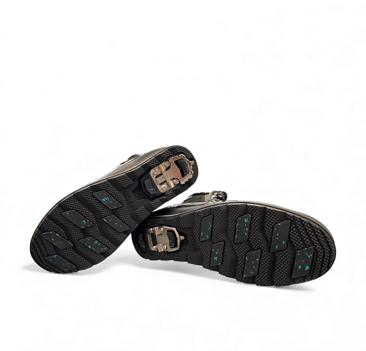 NEXGRIP Ice Marvel 2.0 black glossy leather winter boots with side zipper and faux fur trim.
photo of the bottom side