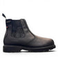 NEXGRIP ICE STELLA 6.0 all black waterproof leather winter boot with floral elastic side panel.
photo of the right side