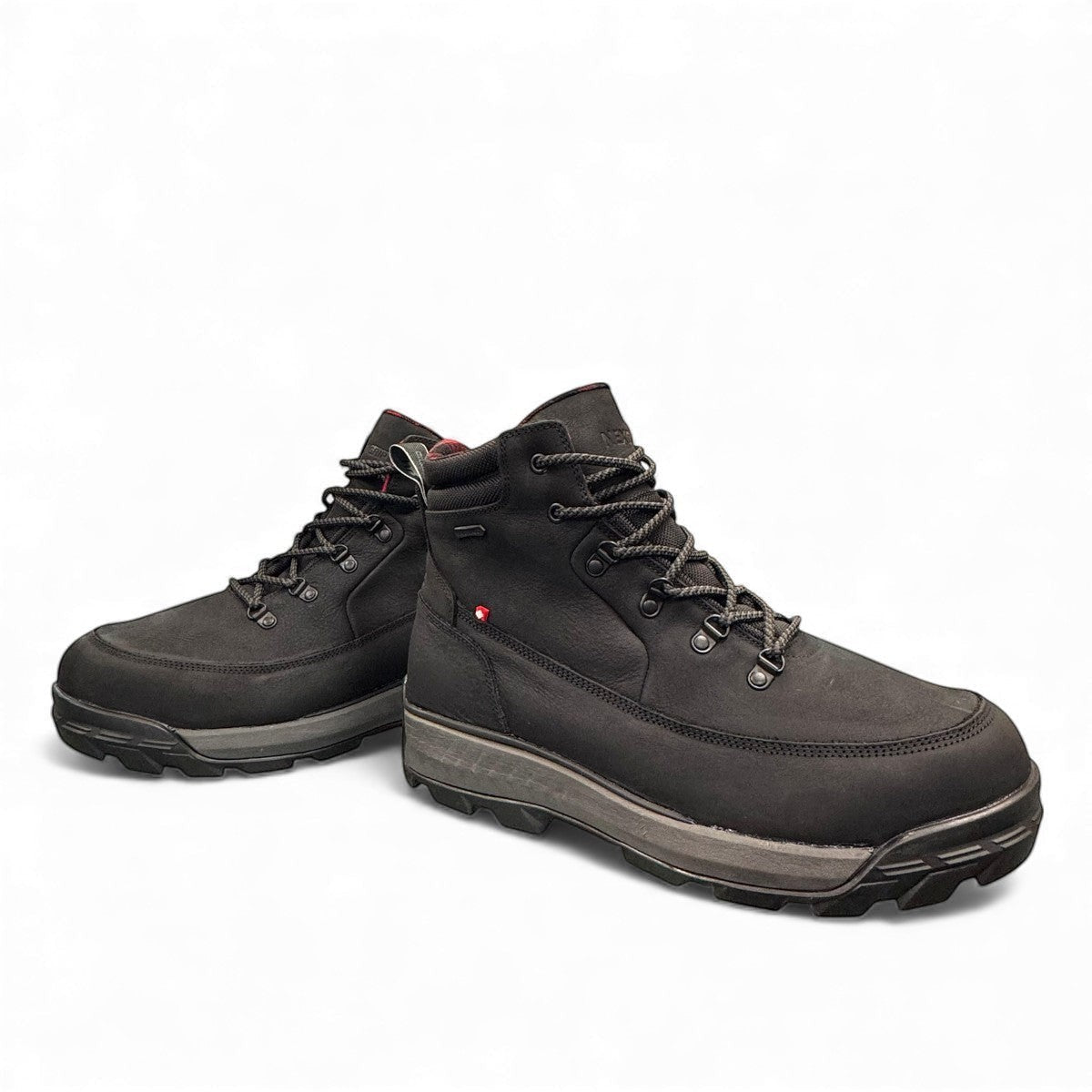 NexGrip Wonder Mid 2E charcoal waterproof winter boot with retractable ice cleats and wool lining.
photo of the front side