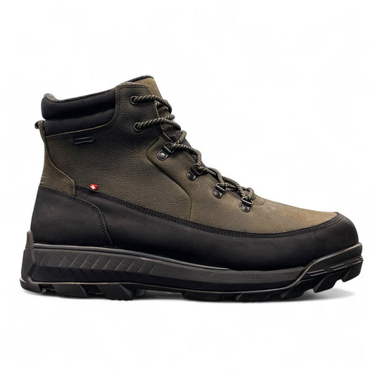 NEXGRIP ICE STONE olive waterproof winter boot with retractable steel cleats and merino wool lining.
photo of the right side