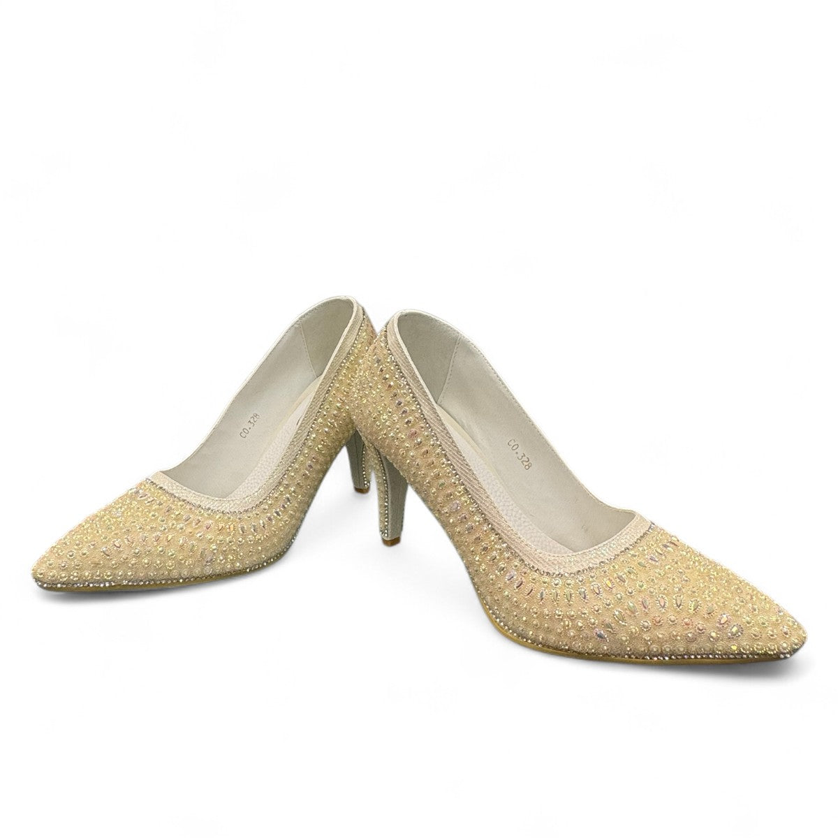 NIKPA diamond white bridal pump with shimmering crystal embellishments and a sleek stiletto heel